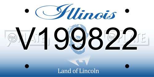 V199822 Illinois License Plate