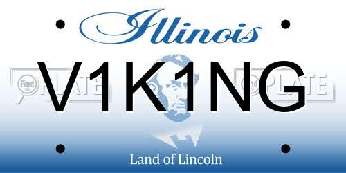 V1K1NG Illinois License Plate