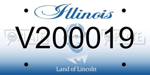 V200019 Illinois License Plate