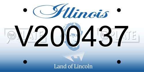 V200437 Illinois License Plate