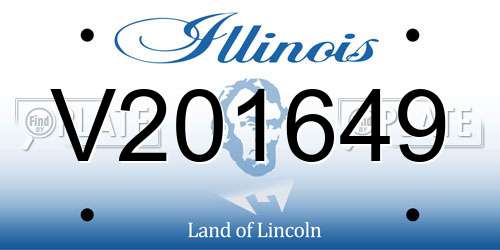 V201649 Illinois License Plate