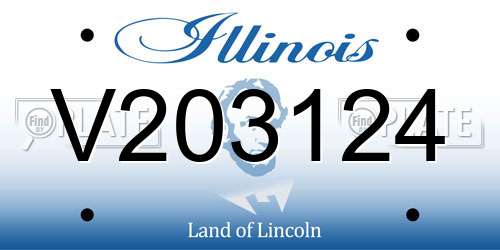 V203124 Illinois License Plate