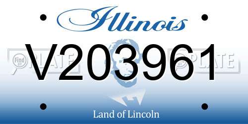 V203961 Illinois License Plate