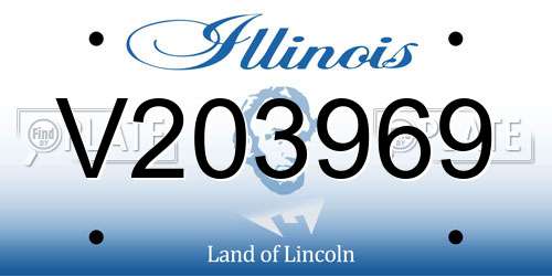 V203969 Illinois License Plate