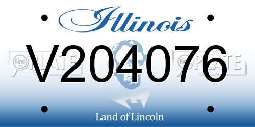 V204076 Illinois License Plate