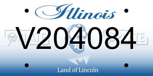 V204084 Illinois License Plate