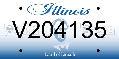 V204135 Illinois License Plate