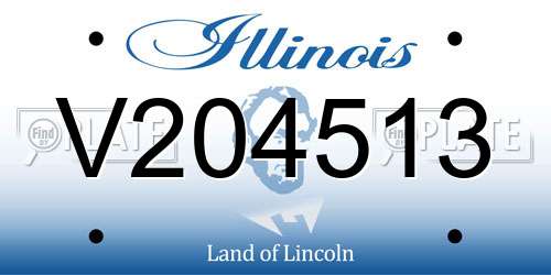 V204513 Illinois License Plate