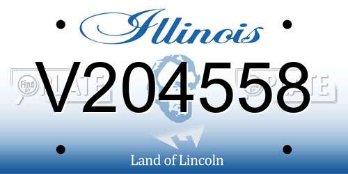 V204558 Illinois License Plate