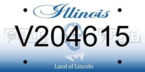 V204615 Illinois License Plate