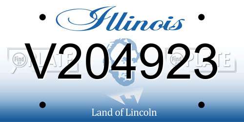 V204923 Illinois License Plate