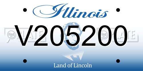 V205200 Illinois License Plate