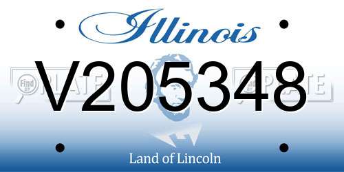 V205348 Illinois License Plate