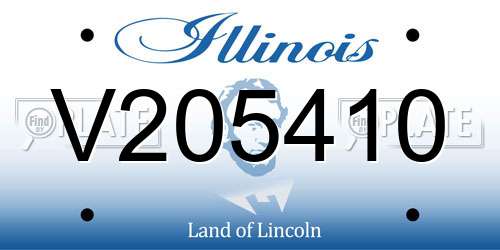 V205410 Illinois License Plate