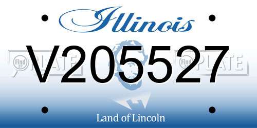 V205527 Illinois License Plate