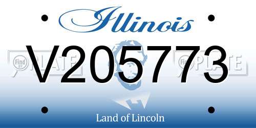 V205773 Illinois License Plate