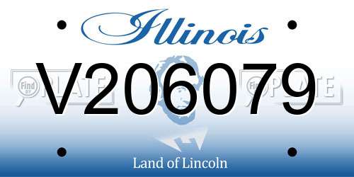 V206079 Illinois License Plate