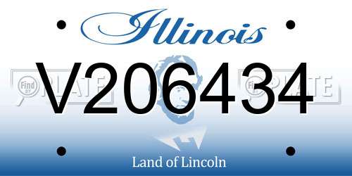 V206434 Illinois License Plate