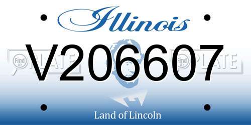 V206607 Illinois License Plate