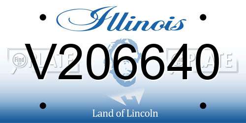V206640 Illinois License Plate