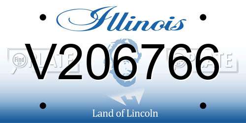 V206766 Illinois License Plate