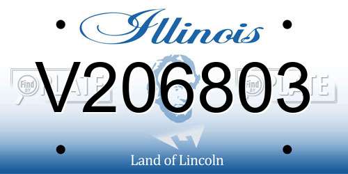 V206803 Illinois License Plate