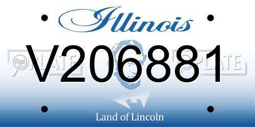 V206881 Illinois License Plate