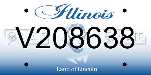 V208638 Illinois License Plate