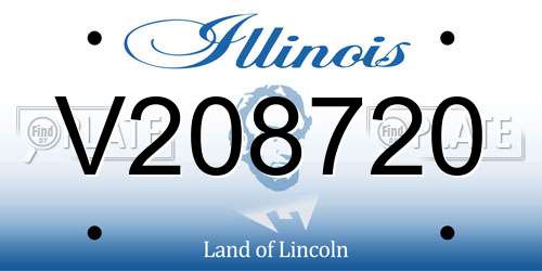 V208720 Illinois License Plate