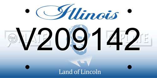 V209142 Illinois License Plate