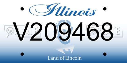 V209468 Illinois License Plate