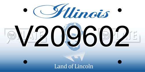 V209602 Illinois License Plate