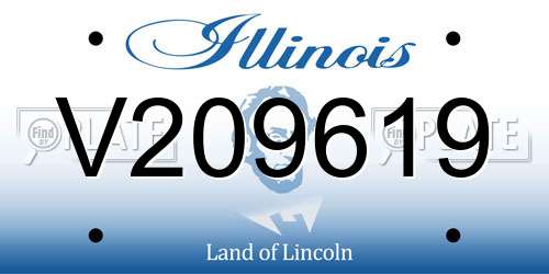 V209619 Illinois License Plate