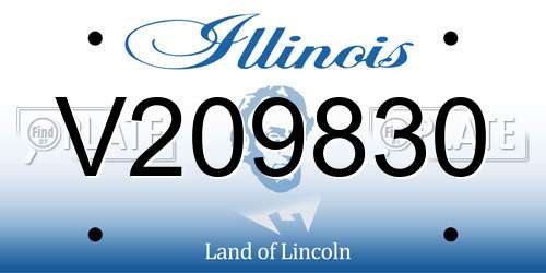 V209830 Illinois License Plate