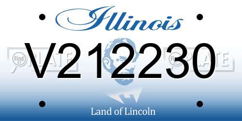 V212230 Illinois License Plate