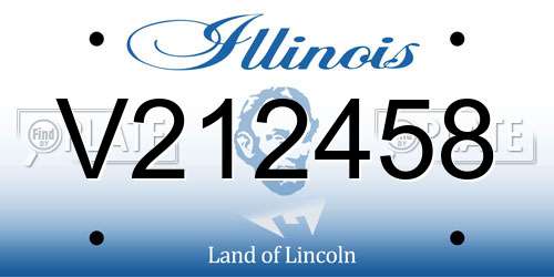 V212458 Illinois License Plate