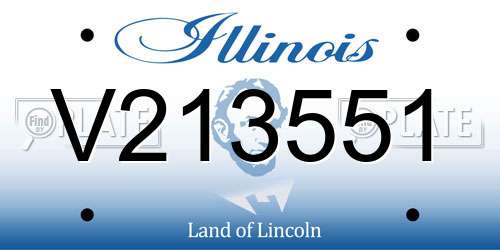 V213551 Illinois License Plate
