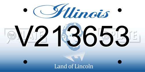 V213653 Illinois License Plate