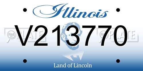 V213770 Illinois License Plate