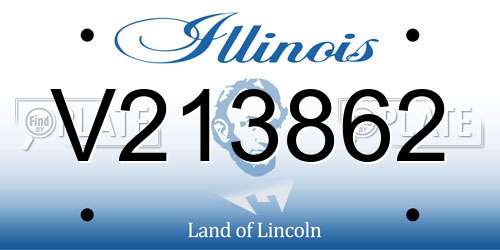 V213862 Illinois License Plate