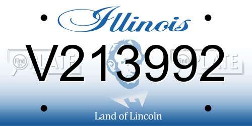 V213992 Illinois License Plate