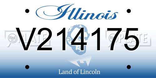 V214175 Illinois License Plate