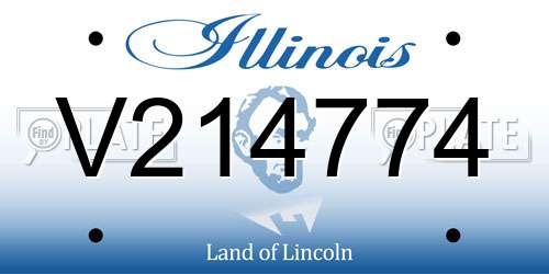 V214774 Illinois License Plate