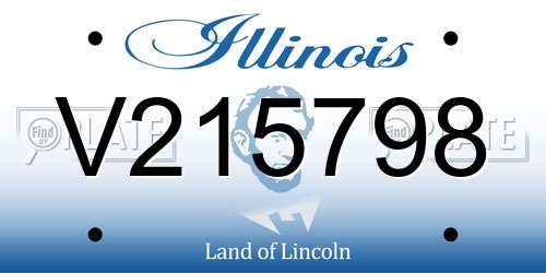 V215798 Illinois License Plate
