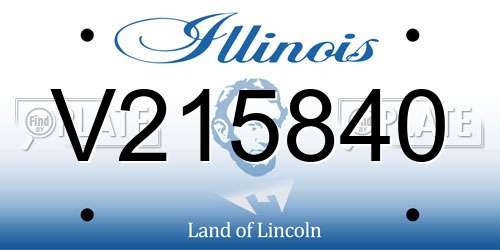 V215840 Illinois License Plate