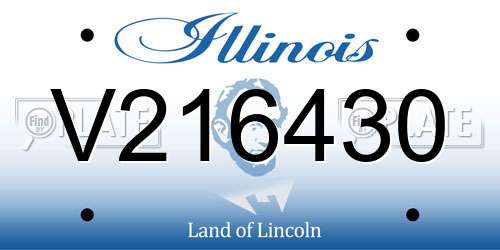 V216430 Illinois License Plate