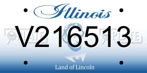 V216513 Illinois License Plate