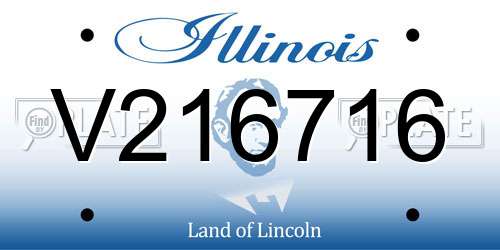V216716 Illinois License Plate