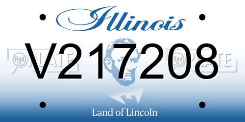 V217208 Illinois License Plate