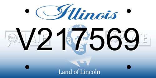 V217569 Illinois License Plate